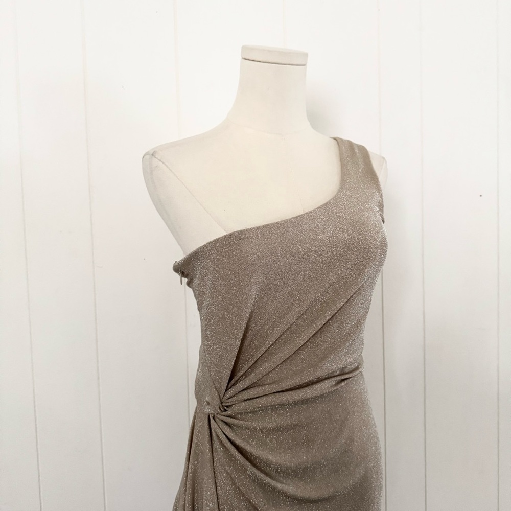 Meshki Cyrilla One Shoulder Mini Shimmery Dress Size Medium - Picture 4 of 12